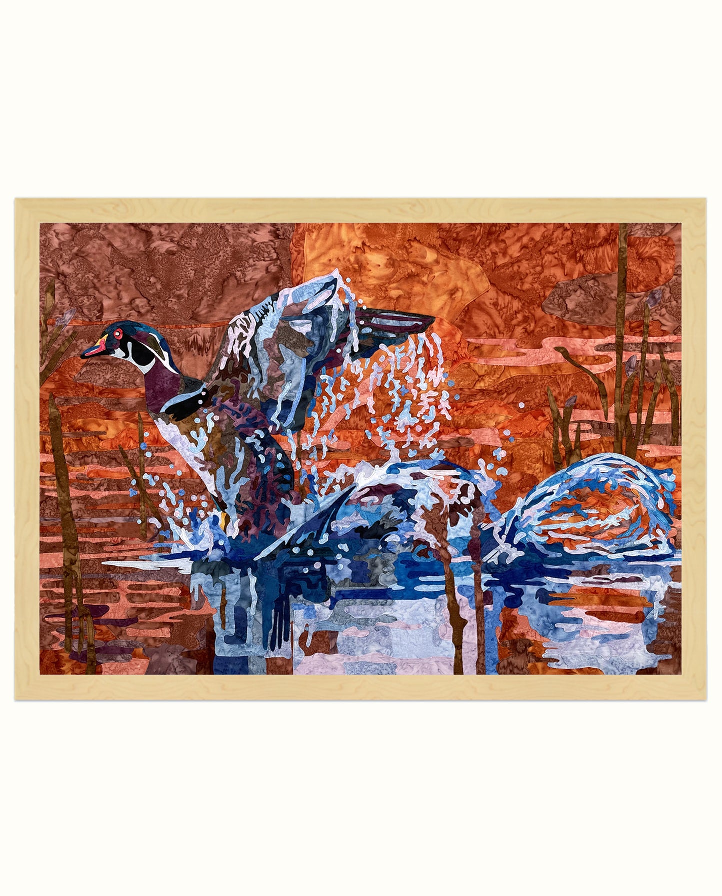 Fabric Collage Art - Wood Duck